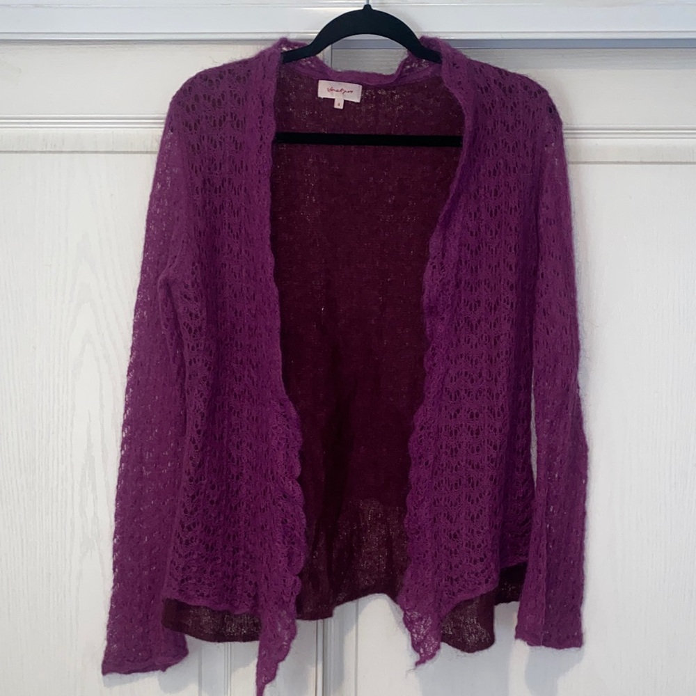 Chic Purple Open-Front Cardigan